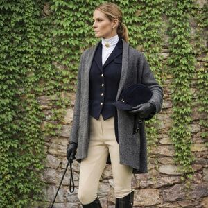 VINCE Charcoal Heavy Wool Open Cardigan, S